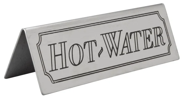 Hot Water Table Sign Stainless Steel