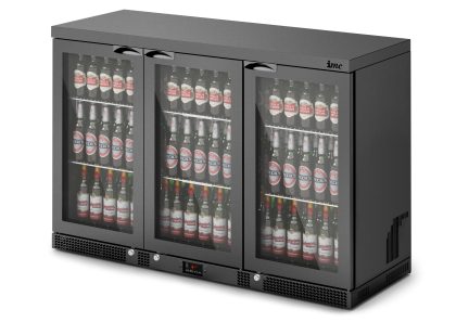 IMC Mistral M135 Bottle Cooler - Glass Door - Black Painted Frame - H 900 mm - W 1350 mm - 0.357 kW