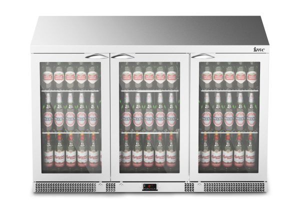 IMC Mistral M135 Bottle Cooler - Glass Door - Stainless Steel Frame - H 900 mm - W 1350 mm - 0.357 kW