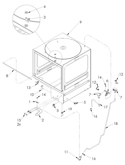 Classeq C500WS cabinet parts assembly image